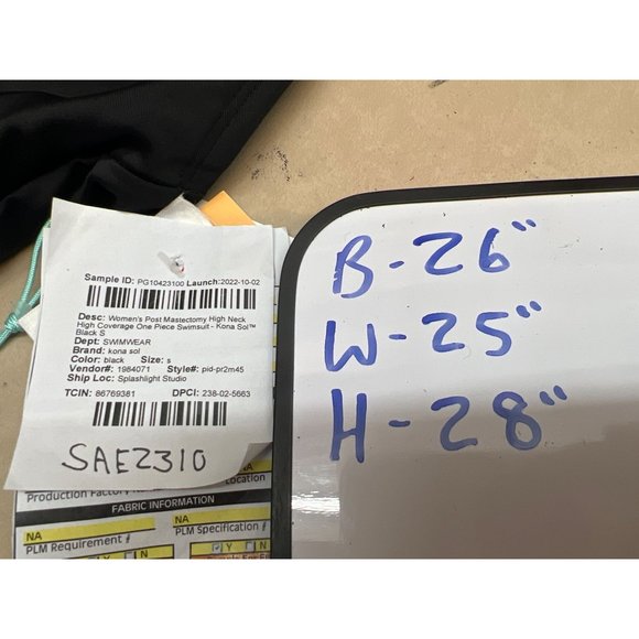 Women's Post Mastectomy High Neck One Piece Swimsuit Kona Sol Black Small - Picture 5 of 8